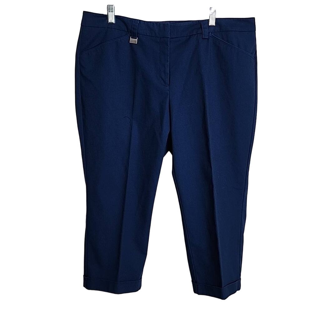 Zac & Rachel Dark Blue Slim Crop Pants, NWT, 16